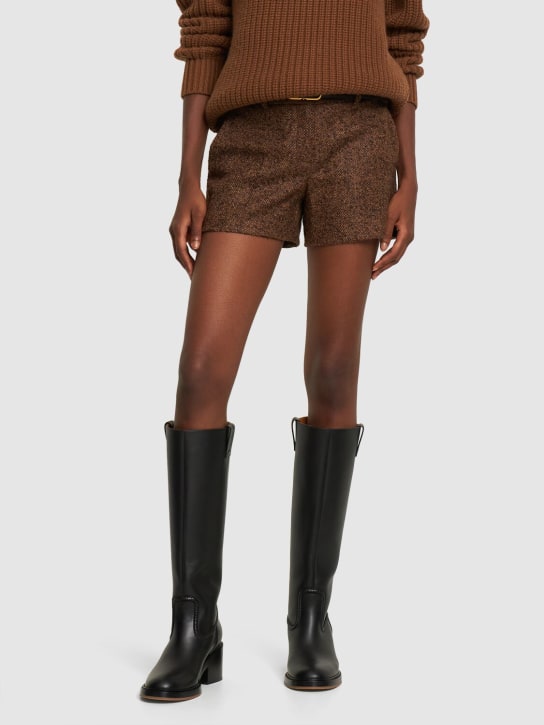 Chloé: 60mm Mallo leather tall boots - Black - women_1 | Luisa Via Roma
