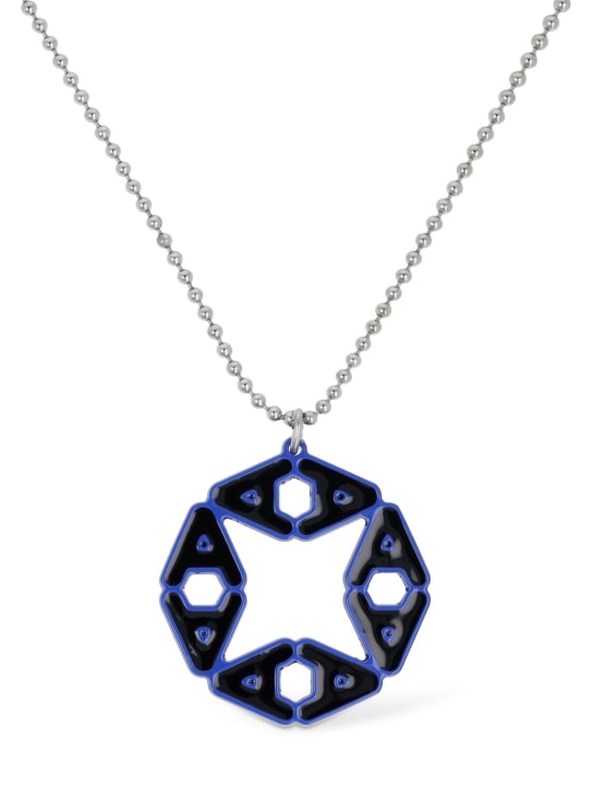1017 Alyx 9sm: Mark Flood Circle A long necklace - Silver/Blue - men_0 | Luisa Via Roma