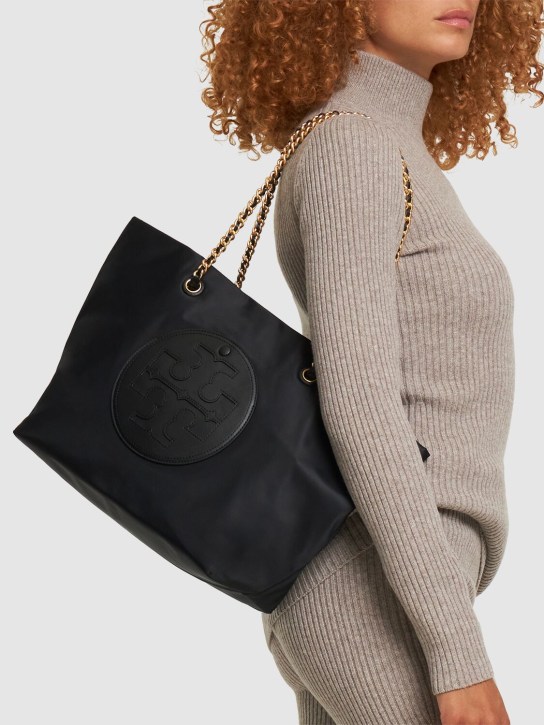 Tory Burch: Ella Chain nylon tote bag - Black - women_1 | Luisa Via Roma