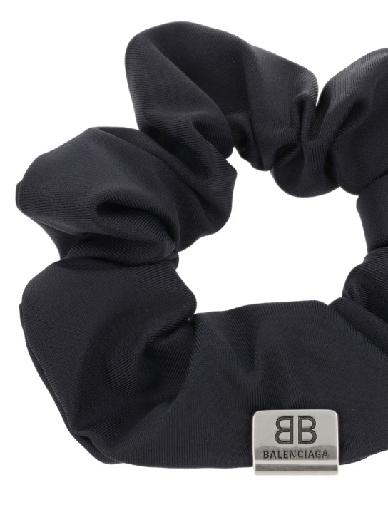 Balenciaga: Small Holli nylon blend scrunchie - Black - women_1 | Luisa Via Roma