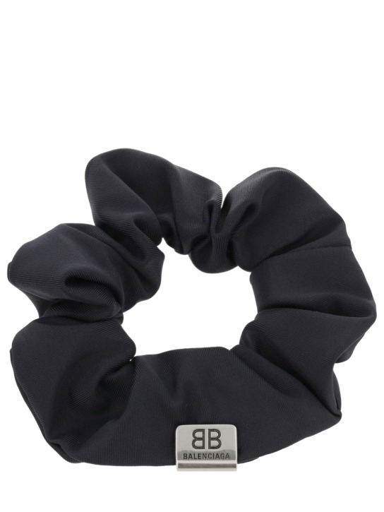 Balenciaga: Small Holli nylon blend scrunchie - Black - women_0 | Luisa Via Roma