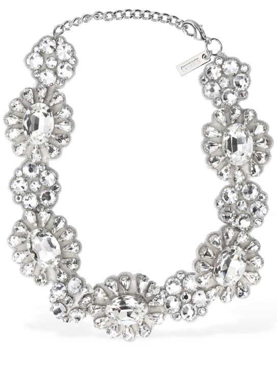 Moschino: Crystal collar necklace - women_0 | Luisa Via Roma