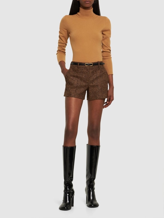 Michael Kors Collection: Body collo alto in maglia di cashmere - Cammello - women_1 | Luisa Via Roma