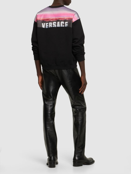 Versace: Versace hills printed sweatshirt - Siyah - men_1 | Luisa Via Roma