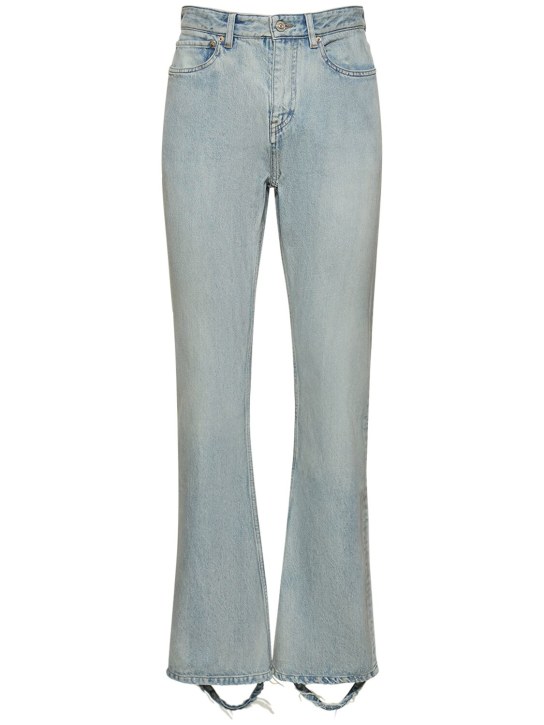 Balenciaga: Cotton denim bootcut jeans - Schmutzig Blau - men_0 | Luisa Via Roma