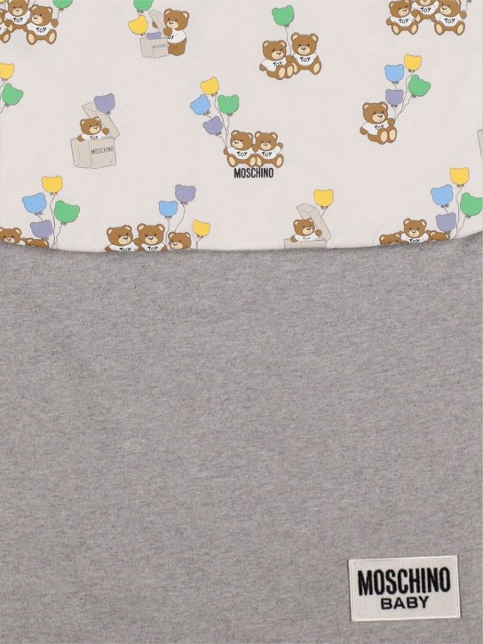 Moschino: Printed cotton sleeping bag - Grau - kids-boys_1 | Luisa Via Roma