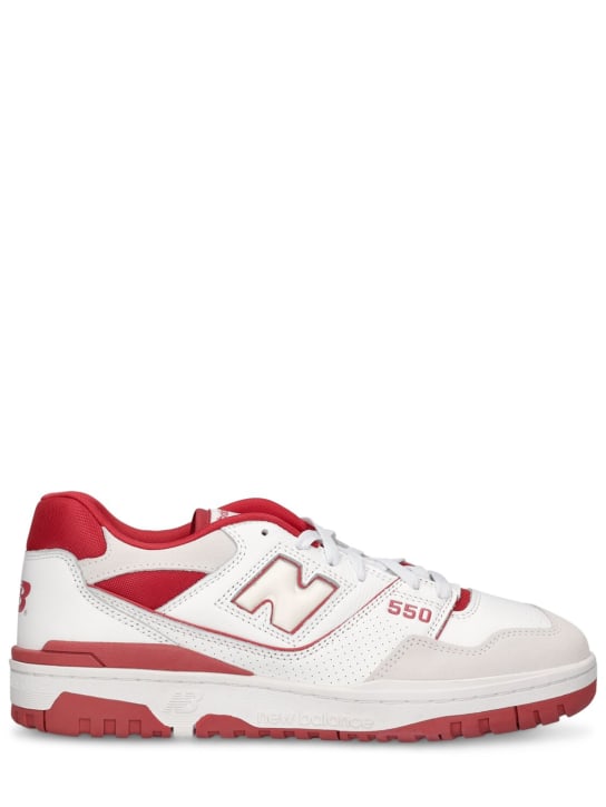 New Balance: 550运动鞋 - 白色/红色 - men_0 | Luisa Via Roma