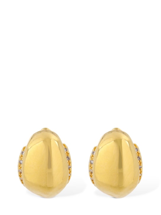 Zimmermann: Pebble crystal Huggie earrings - Gold/Crystal - women_0 | Luisa Via Roma
