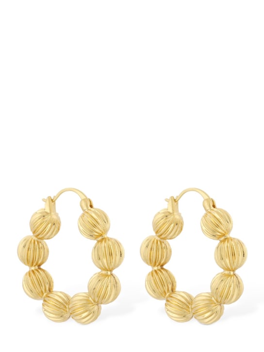 Tory Burch: Roxanne fluted bead hoop earring - Gold - women_0 | Luisa Via Roma