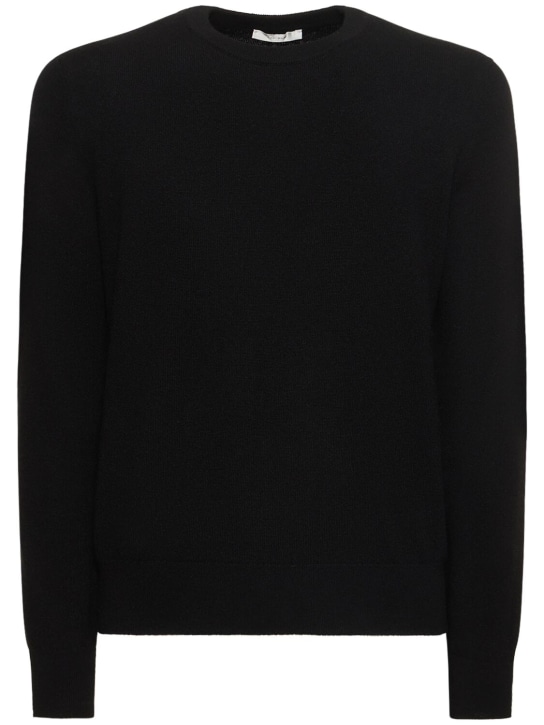The Row: Benji cashmere crewneck sweater - Black - men_0 | Luisa Via Roma