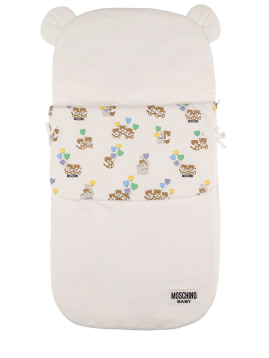 Moschino: Printed cotton sleeping bag - Weiß - kids-boys_0 | Luisa Via Roma