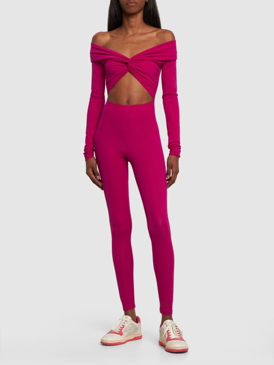 The Andamane: Kendall matte lycra cutout jumpsuit - Pembe - women_1 | Luisa Via Roma