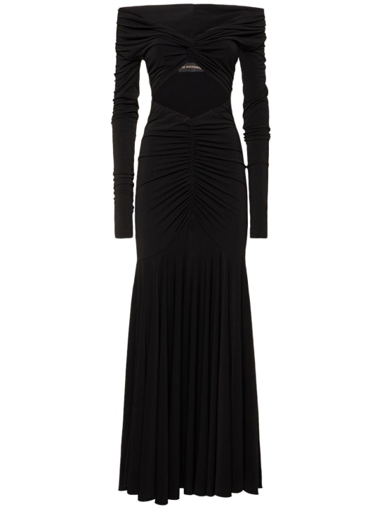The Andamane: Natalia off-the-shoulder maxi dress - Black - women_0 | Luisa Via Roma