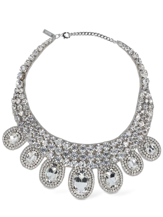 Moschino: Crystal drop collar necklace - women_0 | Luisa Via Roma
