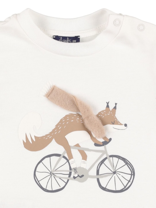 Il Gufo: Fox printed cotton jersey t-shirt - White - kids-boys_1 | Luisa Via Roma