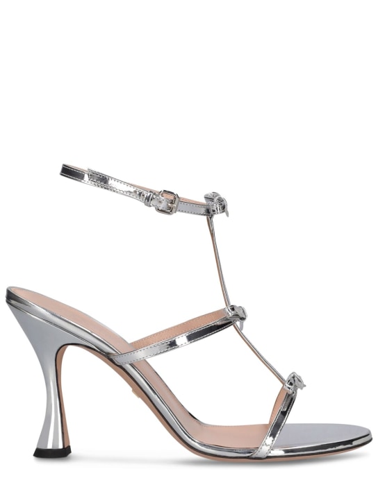 Giambattista Valli: 90mm Mirror leather sandals - Silver - women_0 | Luisa Via Roma