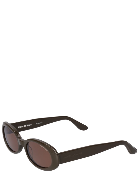 DMY Studios: Valentina oval acetate sunglasses - Chocolate/Brown - women_1 | Luisa Via Roma