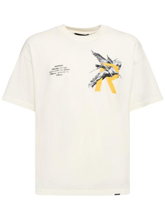 Represent: Camiseta oversize de algodón con logo - Blanco - men_0 | Luisa Via Roma