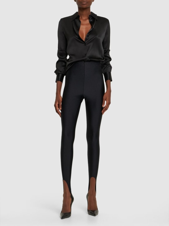The Andamane: New Holly 80's shiny lycra leggings - Black - women_1 | Luisa Via Roma