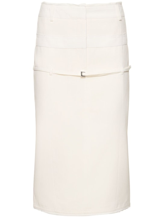 Jacquemus: La Jupe Caraco crepe midi skirt - White - women_0 | Luisa Via Roma
