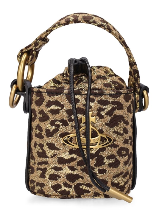 Vivienne Westwood: Mini Daisy leo printed top handle bag - Kahverengi - women_0 | Luisa Via Roma