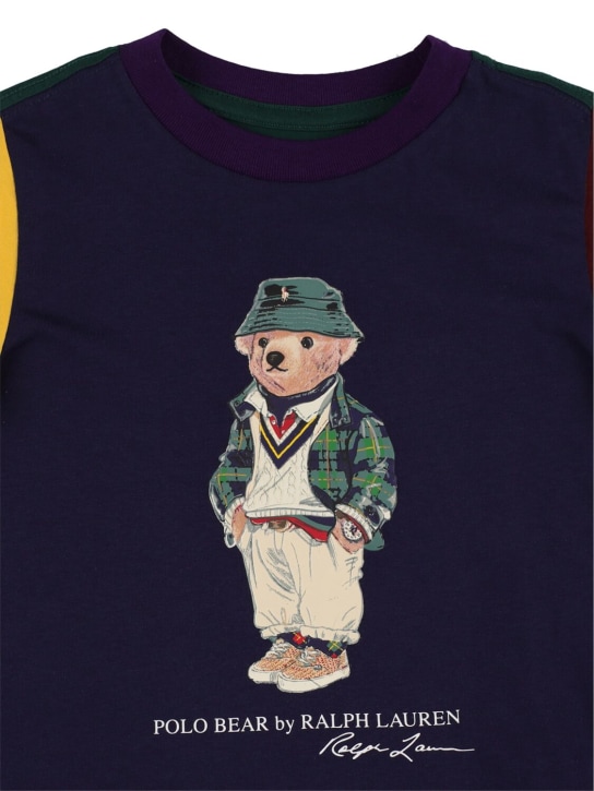 Ralph Lauren: T-shirt en coton color-block Polar Bear - Multicolore - kids-boys_1 | Luisa Via Roma