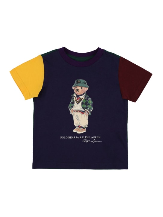 Ralph Lauren: Polo bear color block cotton t-shirt - Multicolor - kids-boys_0 | Luisa Via Roma
