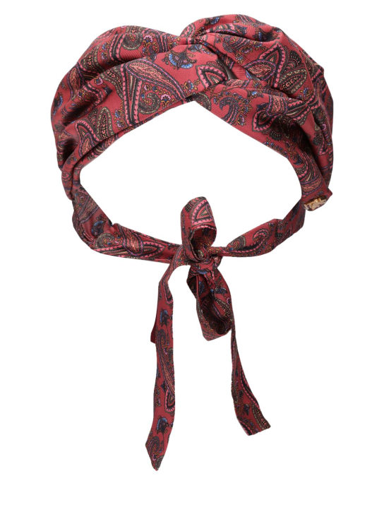 Etro: Silk headband with bow - Multi/Red - women_0 | Luisa Via Roma