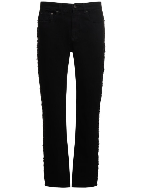 JW Anderson: Twisted slim fit cotton denim jeans - Siyah - men_0 | Luisa Via Roma