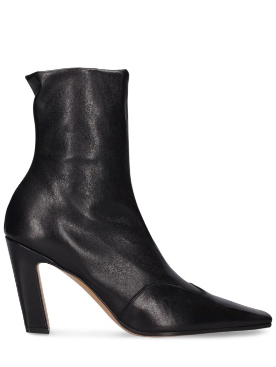 Khaite | Women 85mm Dallas Leather Ankle Boots Black 40