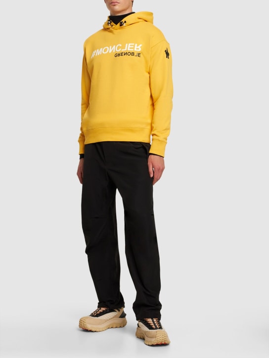 Moncler Grenoble: Combed cotton sweatshirt hoodie - Yellow - men_1 | Luisa Via Roma