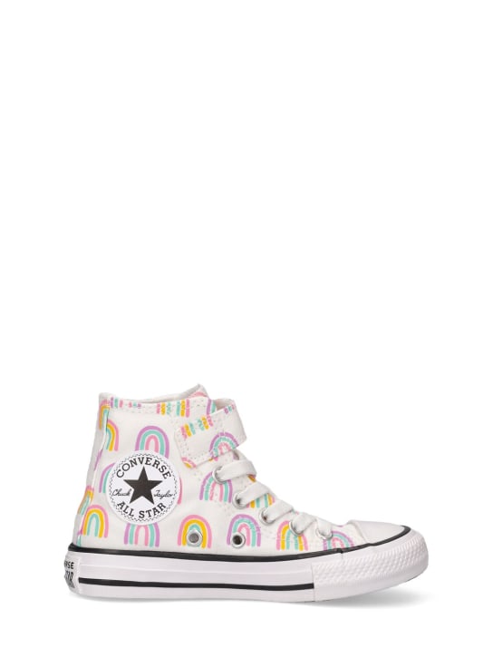 Converse: Sneakers à scratch en toile imprimé arc-en-ciel - kids-girls_0 | Luisa Via Roma