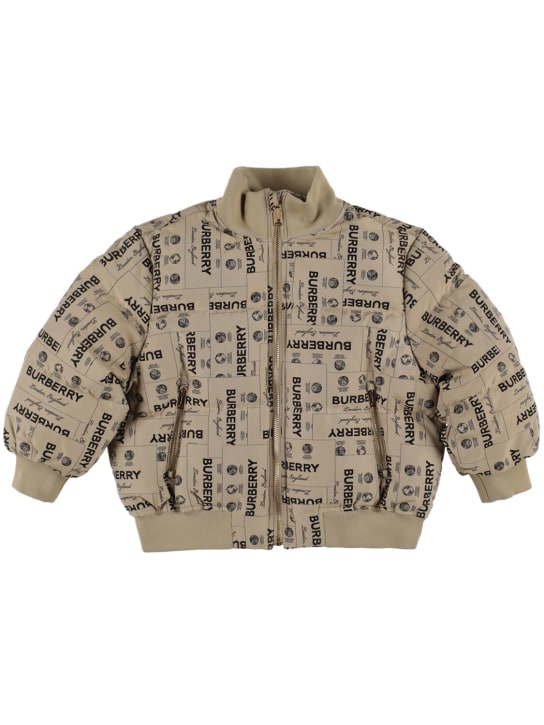Burberry: Printed quilted nylon down jacket - Beige - kids-girls_0 | Luisa Via Roma