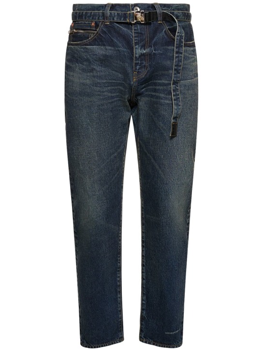 Sacai: Beyondexx cotton denim jeans - Blue - men_0 | Luisa Via Roma