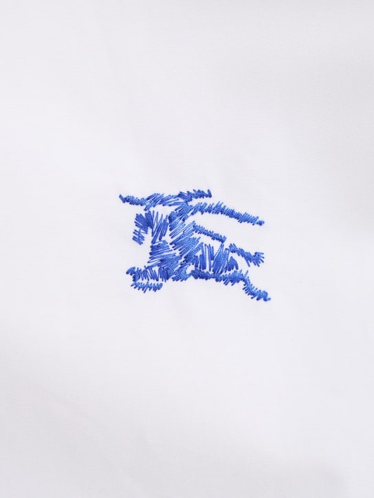 Burberry: Chemise en coton à logo - Blanc - men_1 | Luisa Via Roma