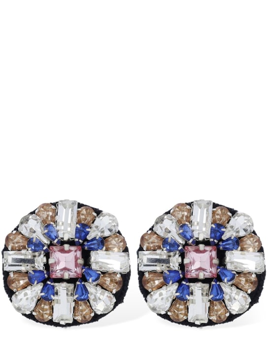 Moschino: Boucles d'oreilles à clip en cristaux - women_0 | Luisa Via Roma