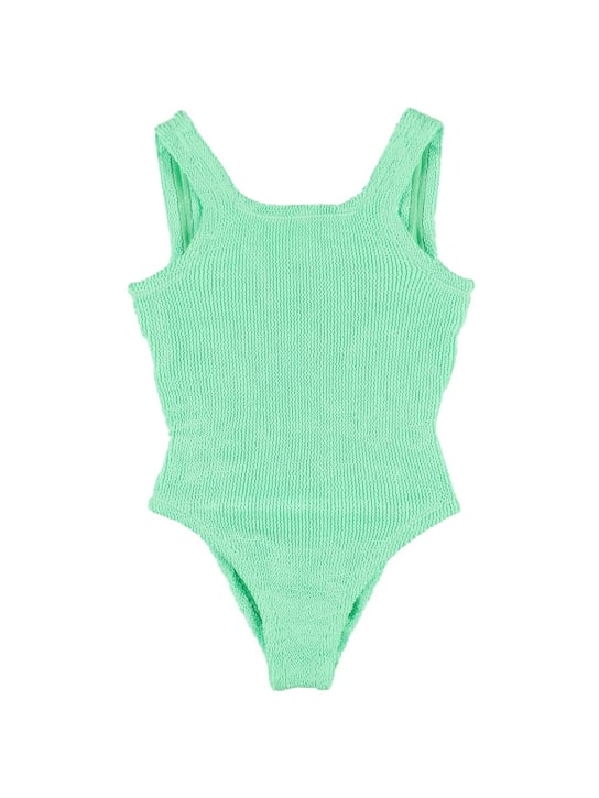 Hunza G: One piece Lycra swimsuit - Green - kids-girls_0 | Luisa Via Roma
