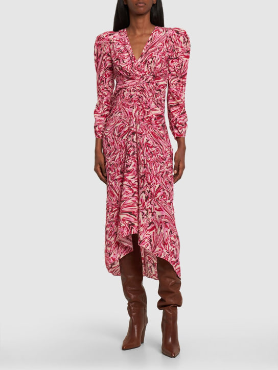 Isabel Marant: Albini printed silk midi dress - Multicolor - women_1 | Luisa Via Roma