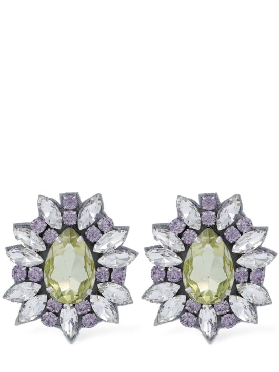 Moschino: Crystal clip-on earrings - women_0 | Luisa Via Roma