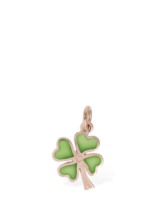 DoDo: 9kt Rose Gold four-leaf clover charm - Green/Gold - men_1 | Luisa Via Roma
