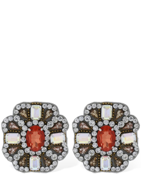 Moschino: Boucles d'oreilles à clip en cristaux - Multi/Crystal - women_0 | Luisa Via Roma