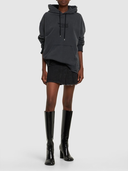 Courreges: AC Oversize stonewashed hoodie - Grey - women_1 | Luisa Via Roma