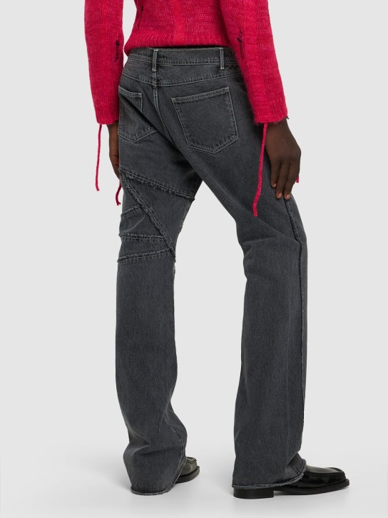 Andersson Bell: Ghentel raw-cut flared jeans - Black - men_2 | Luisa Via Roma