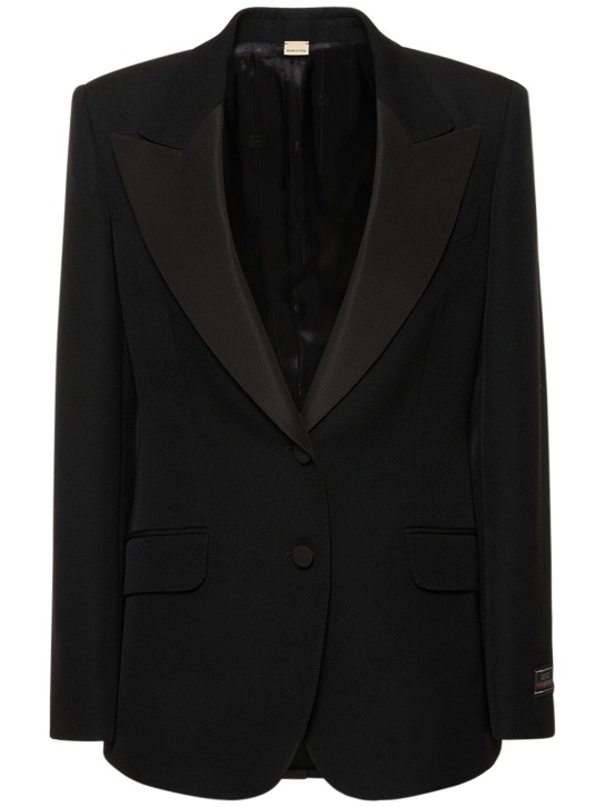 Gucci: Wool tuxedo jacket - Black - women_0 | Luisa Via Roma