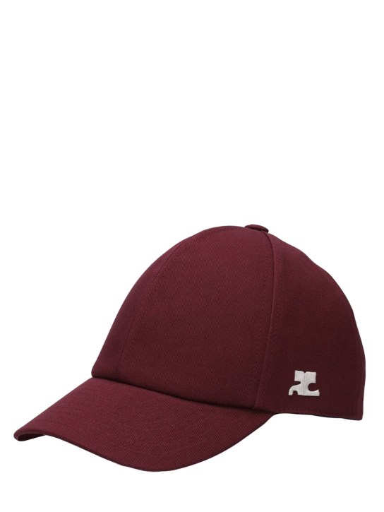 Courrèges: Logo cotton baseball cap - men_1 | Luisa Via Roma