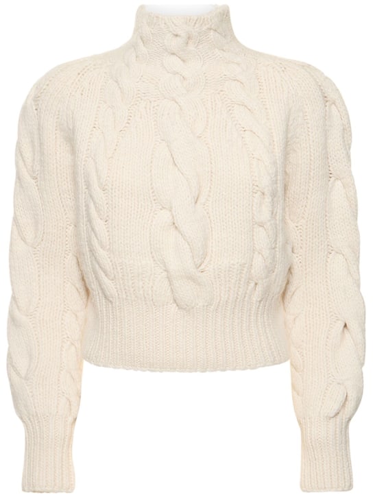 Zimmermann: Suéter de punto grueso de lana - Blanco - women_0 | Luisa Via Roma