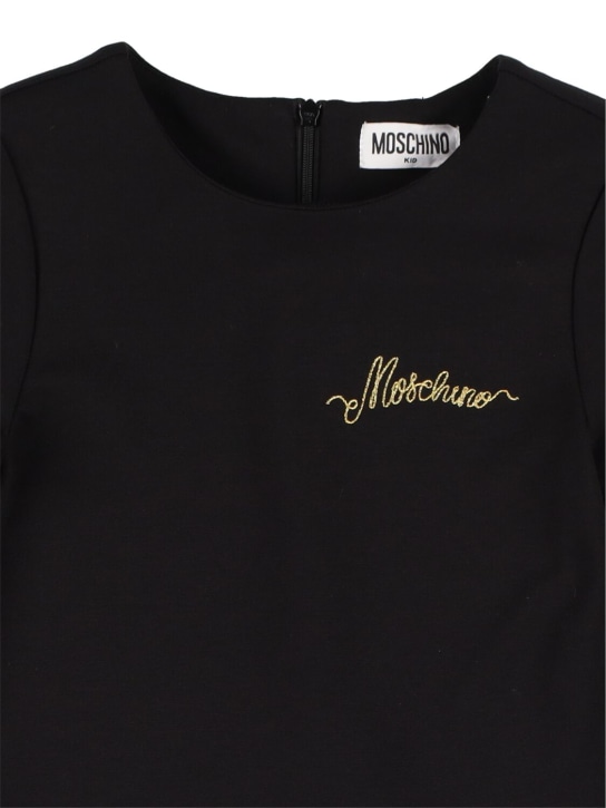 Moschino: Robe en viscose mélangée à logo - kids-girls_1 | Luisa Via Roma