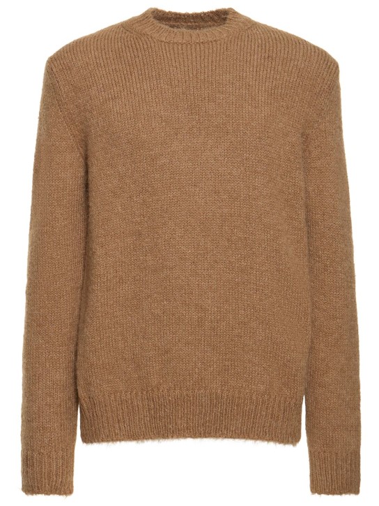 Jil Sander: Alpaca blend bouclé sweater - Cinnamon - men_0 | Luisa Via Roma