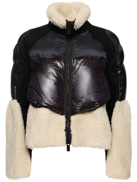 Faux shearling padded crop jacket - Sacai - Women | Luisaviaroma