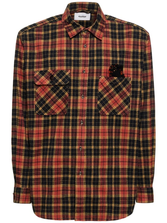 Doublet: 格纹棉质衬衫 - 红色 - men_0 | Luisa Via Roma